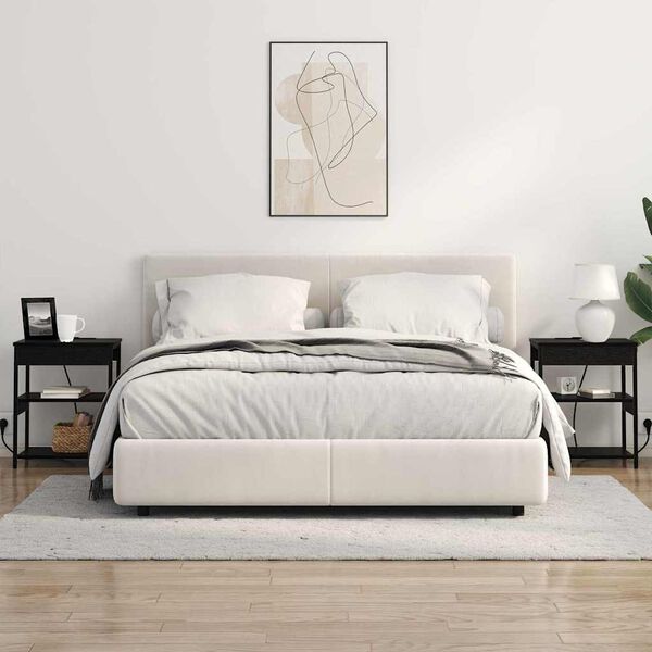 vidaXL Arm&aacute;rio de Cabeceira Carvalho Preto 41 x 31 x 51 cm