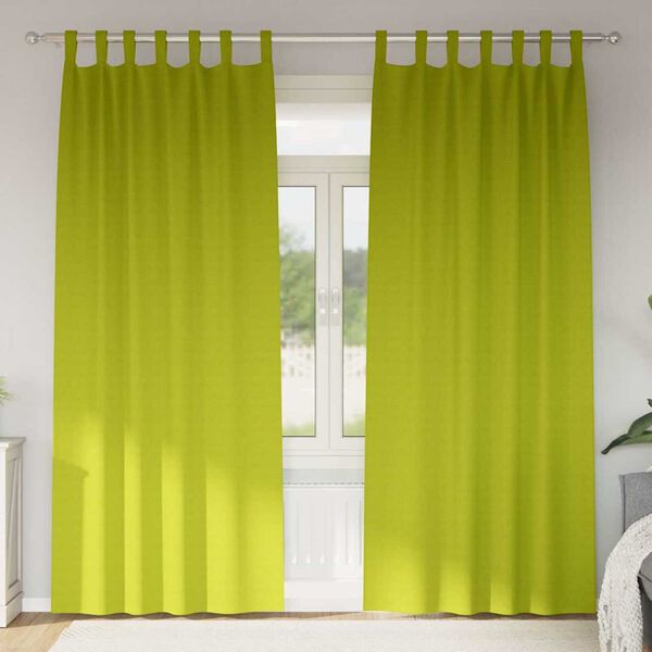 vidaXL Cortinas Blackout com Argolas 2 pcs Verde 245 x 140 cm