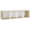 vidaXL M&oacute;veis de TV 3pcs 142,5x35x36,5cm contrapl. branco/carv. sonoma
