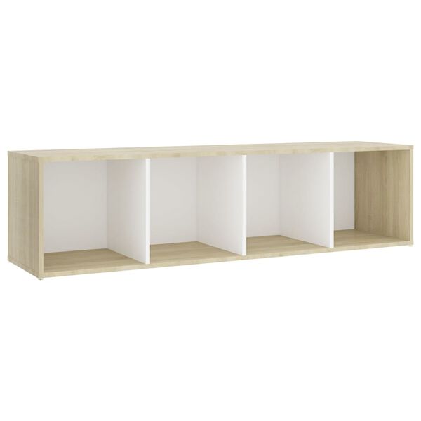 vidaXL M&oacute;veis de TV 3pcs 142,5x35x36,5cm contrapl. branco/carv. sonoma