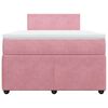 vidaXL Cama boxspring com colch&atilde;o 120x190 cm veludo rosa