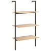 vidaXL Unidade 3 prateleiras 64x35x120,5 cm castanho-claro e preto