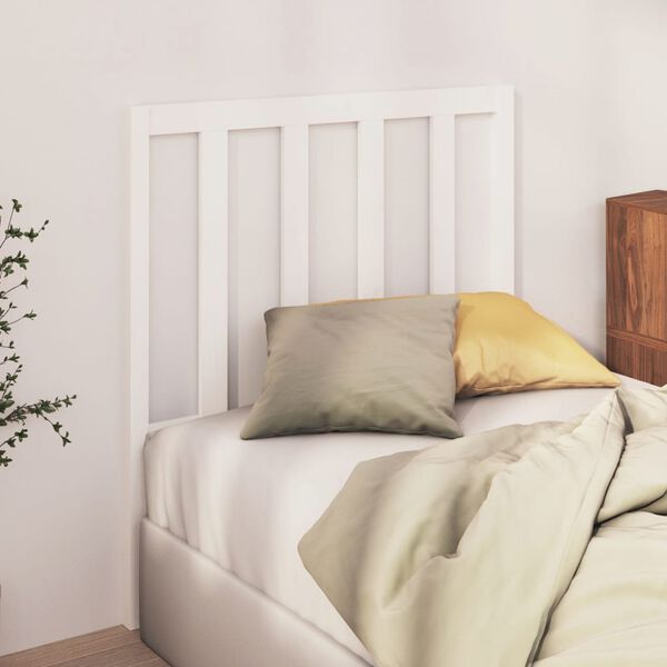 vidaXL Cabeceira de cama 81x4x100 cm pinho maciço branco