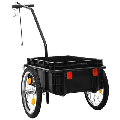 vidaXL Reboque p/ bicicleta/carroça de mão 155x60x83cm aço preto
