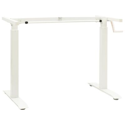 vidaXL Estrutura mesa ajustável em altura com manivela branco