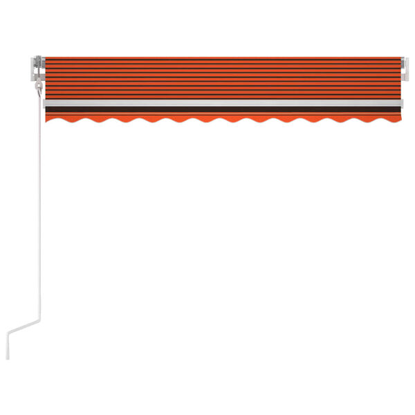 vidaXL Toldo autom. LED e sensor de vento 300x250 cm laranja/castanho