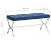 vidaXL Banco 99 cm a&ccedil;o inoxid&aacute;vel e veludo azul