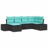 vidaXL Conjunto de Sof&aacute; de Jardim 6 unid. Preto vime PE