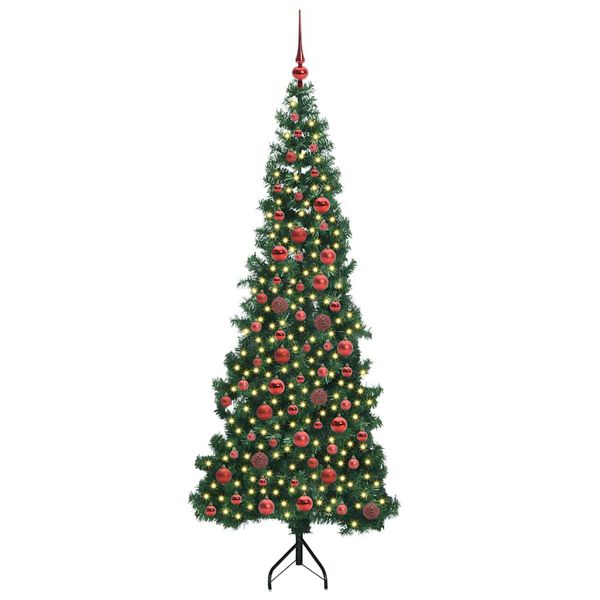 vidaXL &Aacute;rvore de Natal artificial de canto Verde 180 cm PVC e Metal