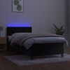 vidaXL Cama box spring c/ colch&atilde;o/LED 80x200 cm veludo preto