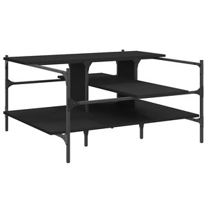 vidaXL Mesa de centro 100x100x48,5 cm derivados de madeira preto
