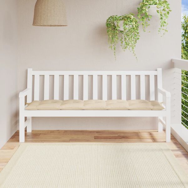 vidaXL Almofadão p/ banco de jardim 180x50x7 cm tecido oxford bege