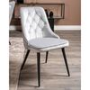 Venture Home Cadeira jantar 2pc Velvet Deluxe veludo cinza-claro/preto