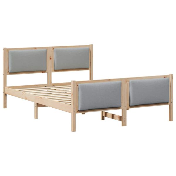 vidaXL Estrutura da Cama Cinzento-claro 140 x 190 cm tecido