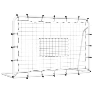 vidaXL Rede de ressalto para futebol a&ccedil;o e PE branco/preto