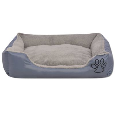 vidaXL Cama para cães com almofada acolchoada tamanho XL cinzento