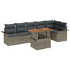 vidaXL Conjunto de Sof&aacute; de Jardim 7 unid. Cinzeto vime PE