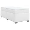 vidaXL Cama com molas/colch&atilde;o 90x200 cm couro artificial branco