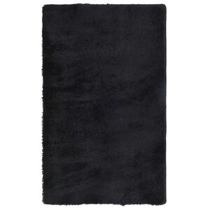 vidaXL Tapete shaggy de pelo alto NAVARRA 80x150 cm poli&eacute;ster preto
