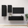 vidaXL 4 pcs conjunto de m&oacute;veis de TV derivados de madeira preto