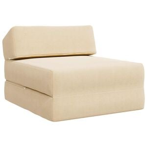 vidaXL Sof&aacute; Cama Dobr&aacute;vel Creme 60 x 70 x 41 cm Tecido