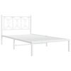 vidaXL Estrutura de cama em metal com cabeceira 107x203 cm branco