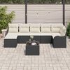 vidaXL Conjunto de Sof&aacute; de Jardim com almofada 8 pcs Preto e branco