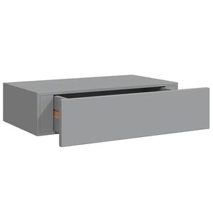 vidaXL Prateleira de parede com gaveta MDF 40x23,5x10 cm cinzento