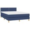 vidaXL Cama com molas/colch&atilde;o 140x190 cm tecido azul