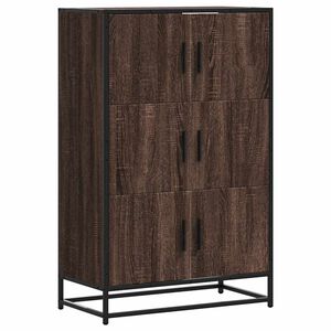 vidaXL Arm&aacute;rio alto 68x35x106,5 cm madeira e metal carvalho castanho