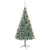 vidaXL &Aacute;rvore Natal artificial pr&eacute;-iluminada c/ bolas e pinhas 210 cm