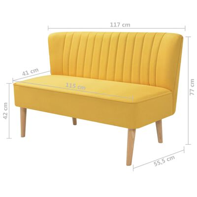 vidaXL Sofá de tecido 117x55,5x77 cm amarelo
