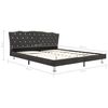 vidaXL Cama com colch&atilde;o 160x200 cm tecido cinzento-escuro