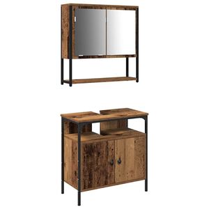 vidaXL Conjunto de M&oacute;veis para Banheiro com prateleira 2 pcs Castanho