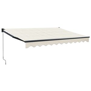 vidaXL Toldo retr&aacute;til 3x2,5 m tecido e alum&iacute;nio cor creme