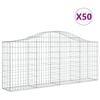 vidaXL Cestos gabi&atilde;o arqueados 50pcs 200x30x80/100cm ferro galvanizado