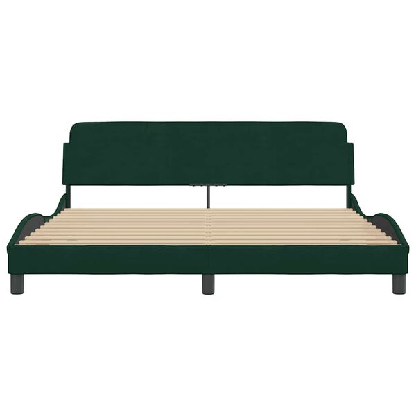 vidaXL Estrutura de cama Dover 180x200 cm veludo verde-escuro