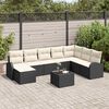 vidaXL Conjunto de Sofá de Jardim 9 pcs Preto Rattan Sintético