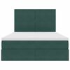 vidaXL Cama com arruma&ccedil;&atilde;o e LED Verde Escuro 140 x 200 cm Veludo
