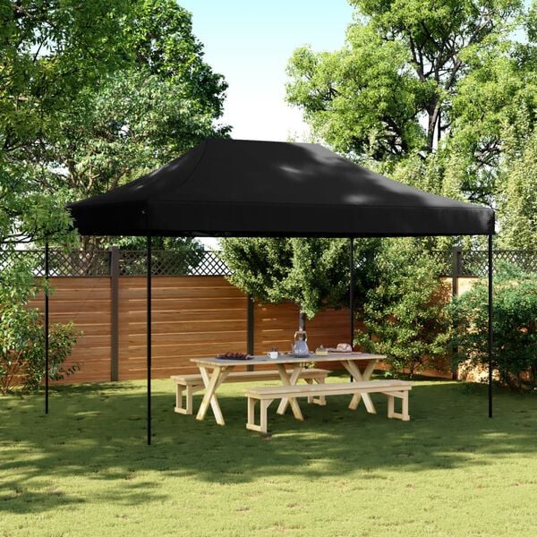 vidaXL Tenda para festas pop-up dobrável 440x292x315 cm preto