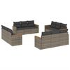 vidaXL 12 pcs conjunto de sof&aacute;s jardim c/ almofad&otilde;es vime PE cinzento
