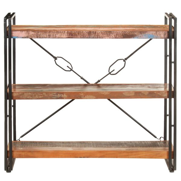 vidaXL Estante c/ 3 prateleiras 90x30x80 cm madeira recuperada maci&ccedil;a