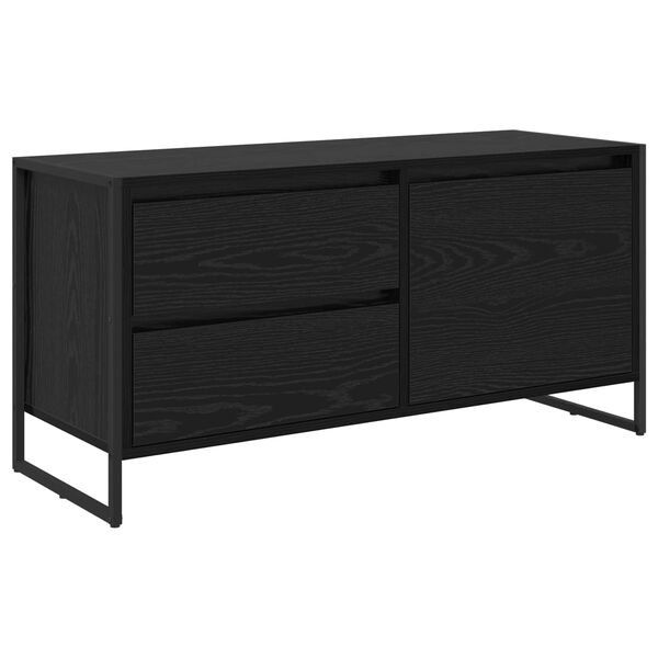 vidaXL Gabinete para TV com gaveta Carvalho Preto 100 x 36 x 49.5 cm