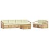 vidaXL Conjunto de Sof&aacute;s para Exterior 7 unid. Branco e Creme