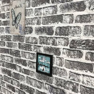 vidaXL Painéis de parede 3D design tijolos cinzento-escuro 11 pcs EPS