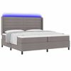 vidaXL Cama Box Spring LED Cinzento-acastanhado 200 x 200 cm tecido
