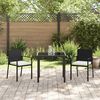 vidaXL Conjunto de Jantar para Jardim 3 pcs Preto A&ccedil;o revestido a p&oacute;