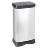 Curver Caixote do lixo com pedal Deco 50 L prateado