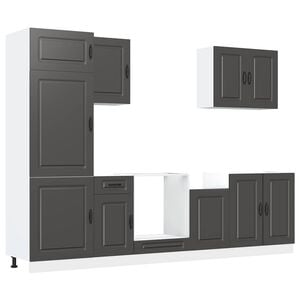 vidaXL 7 pe&ccedil;as arm&aacute;rio de cozinha conjunto Kalmar preto