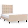 vidaXL Estrutura cama cabeceira 120x200 cm couro artificial cappuccino